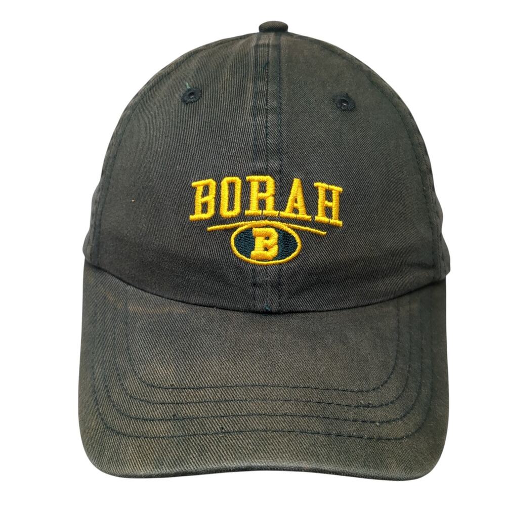 Borah Strapback Baseball Cap Green One Size Adjustable Embroidered Vented Holes